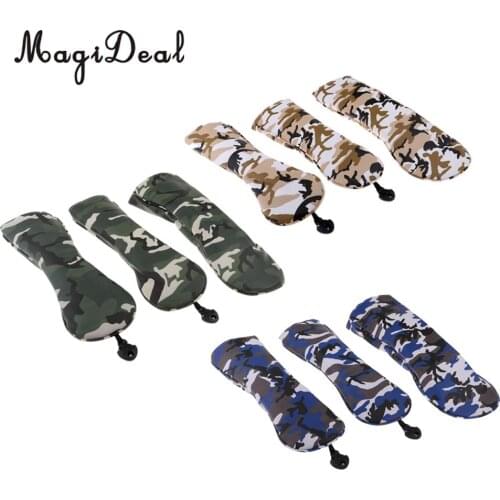 MagiDeal 3Pcs Waterproof Premium PU Golf Headcover No. 1 3 5 Wood Driver Protector Set & Interchangeable No. Tag