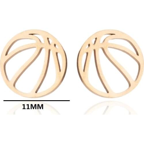 Tiny Small Stainless Steel Tennis Stud Earrings Hollow Boho Ear Jewelry For Women Girl Outside Hiphop Sports Gift Female Bronics