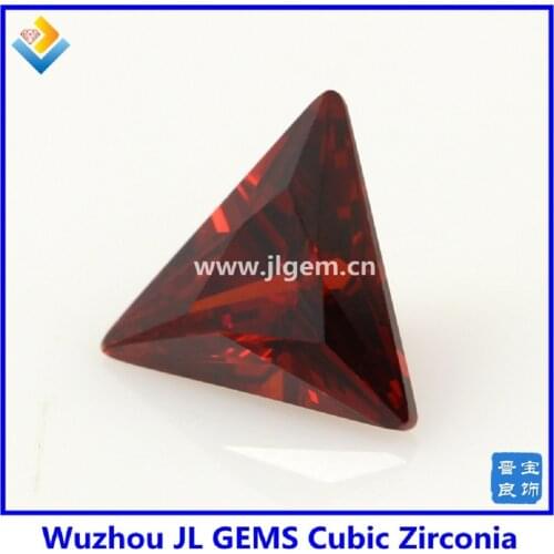 MOQ=100pcs 5A Cubic Zirconia Trillion Shape Loose Stone #8 Garnet 3x3mm-10x10mm Trillion CZ Stone