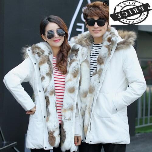 Mens Down Fahsion Jacket Women Clothes 2021 Thick Warm Duck Down Coat Rex Rabbit Raccoon Fur Hooded Down Parka Hiver a2a