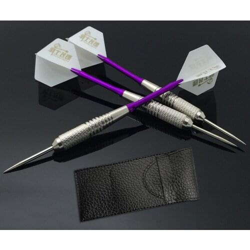 22g 3pcs/set Tungsten Darts Set 22g Steel Tip+Shaft+Flight+leather Case Professional Darts 160mm/6.2in Color Optional