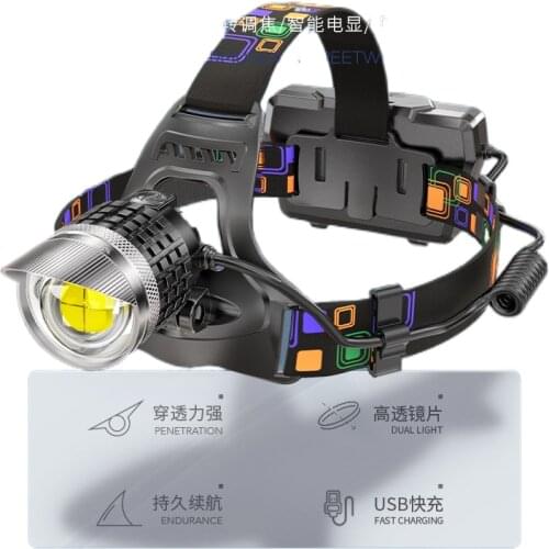 P100 head-mounted headlight glare charging super bright high-power zoom night fishing lamp fishing dedicated 52000