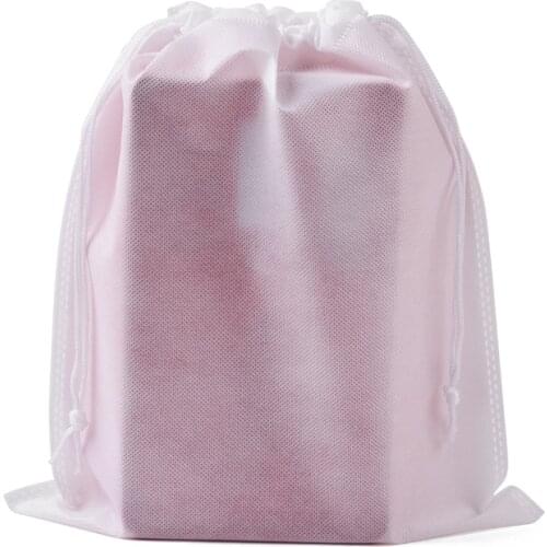 Wholesale Custom Logo Wedding Decoration Christmas Gift Bag 50pcs/Lot 30x40cm White Fabric Non Woven Drawstring Bag