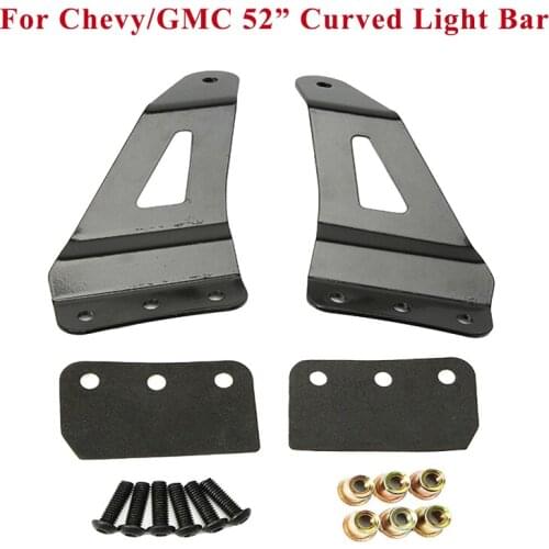 Front Upper Windshield Roof 52" Curved Light Bar Mounts For Chevrolet/GMC LED Light Bar Brackets Car Work light Socket Holder
