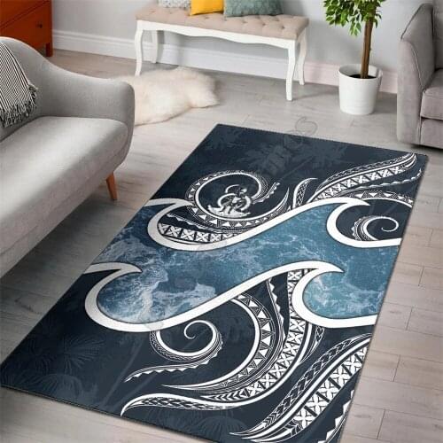 Vanuatu Polynesian Area Rug Ocean Style Carpet Mat for Living Room Doormat Flannel Print Bedroom Non-slip Floor Rug