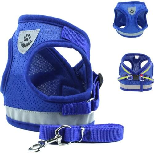 Pet Dog Harness Reflective Polyester Soft Breathable Mesh Dog Vest Harness Pet Belt Traction Rope Dogs Leash String Pet Supplies