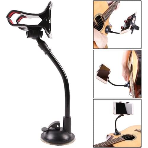 Suction Cup Rotatable Mobile Phone Holder Clamp Stand Bracket for Guitar Bass,Street Song Singing Stand,Guitar Holder for Musici