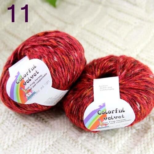 Sale of 2ballsX50g thread camel hair color broken line knitted scarf coat line mohair wool needlework Colorful Lipsti 824-11-2