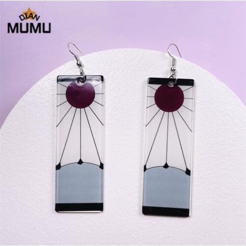 Acrylic Anime-Demon-Slayer-Drop-Earrings-Slayer-Kimetsu-no-Yaiba-Blade-of-Ghost-Acrylic-Earings-For Jewelry