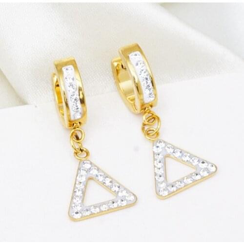 Triangular Design Fashion CZ Small Hoop Earrings Elegant Simple Gold Color Huggie Earring for Girls Women Punk Jewelry 2021 New