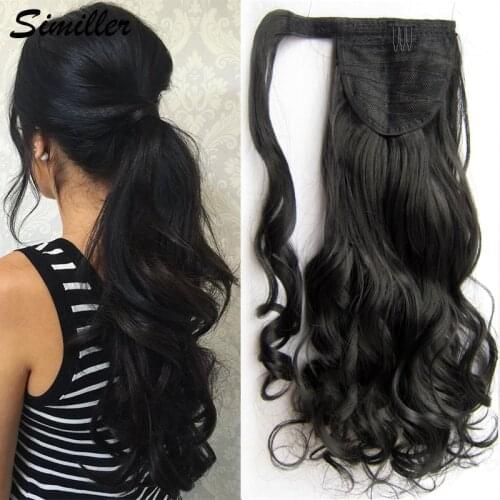 Similler Women Curly Wavy Wrap Around Claw Clip in Ponytail Bendable Pony Tail Hair Extension One Piece with Braiding