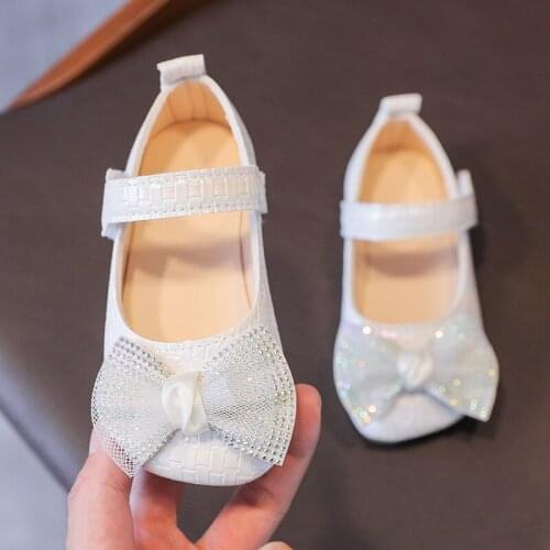 New 2021 Girls Shoes Kids Fashion Bow-knot Sweet Childrens Flats Shoes Breathable Performance Princess Shoes G34