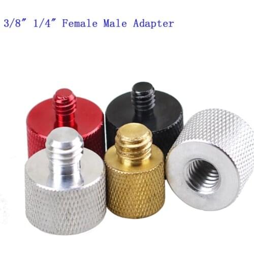 1/4" 3/8" Female Male Brass Aluminum Screw Camera Tripod Thread Adapter Reducer 2PCS