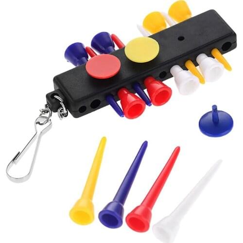 1Set Plastic Golf Tee Holder Carrier Keychain with 3 Ball Markers Accessory