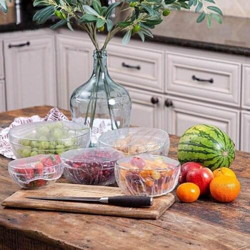 100pcs Elastic Plate Bowl Dish Covers Reusable Durable Meat Food Fruit Storage Covers for Indoor Outdoor Picnic Wrap