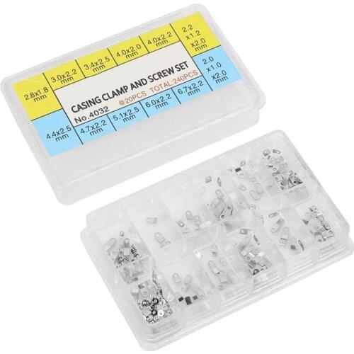 240Pcs Watch Casing Clamp Movement Adapter Securing Screw Washer Repair Part Tools for ETA 2824 2836 2846