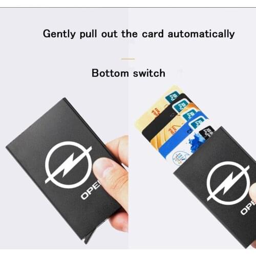 Car Accessories Postcard Wallet Thin ID Card RFID Case Automatically for Opel Astra J H G Insignia Mokka Corsa D Vectra C Zafira