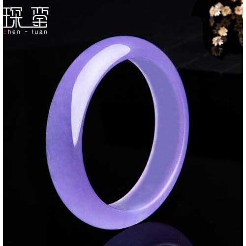 Chinese Purple jade Bracelet 54-66mm Charm Jewellery Fashion Accessories Hand-Carved Man Woman Luck Amulet Gifts P101