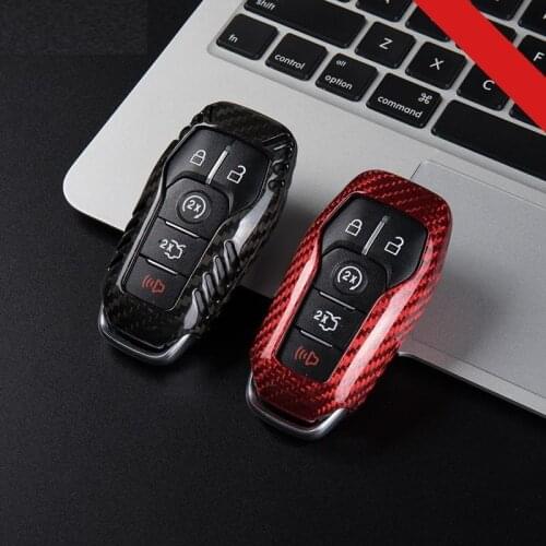Real Carbon fiber Car Remote Key Cover Case For Ford Fusion Mondeo Mustang F-150 Explorer Edge 2015 2016 2017 2018