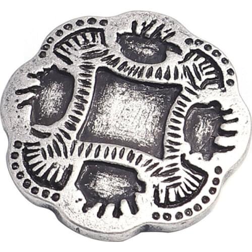 DoreenBeads Zinc Alloy Sewing Shank Buttons for Clothing Crafts Single Hole Flower Antique Silver Color Filled 20*19mm, 10 PCs