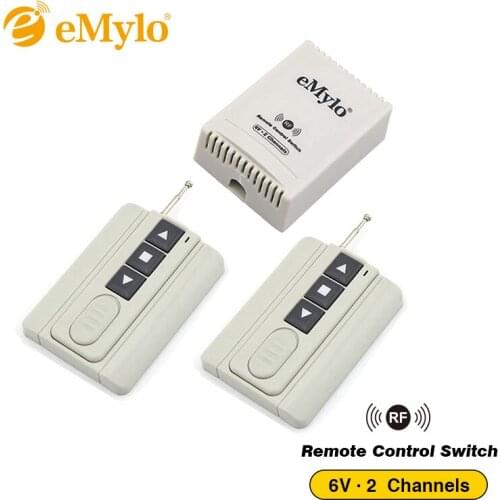 EMylo DC5V 6V Smart Switch Wireless Remote Control Light Switch 433Mhz Transmitters 2-Channels Relay Toggle Momentary Switch 433