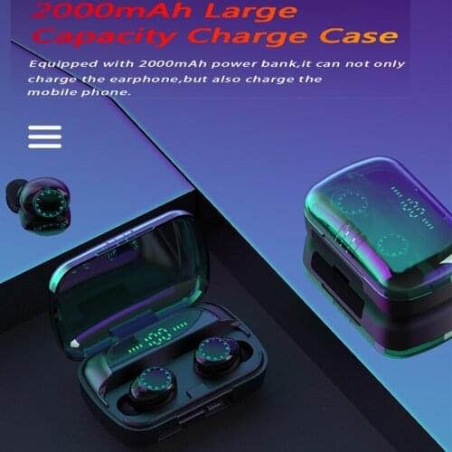 F9 TWS Bluetooth Earphone V5.0 9D Stereo Wireless Headphones Sport Waterproof Earphones Mini True Earbuds Headsets for cellphone