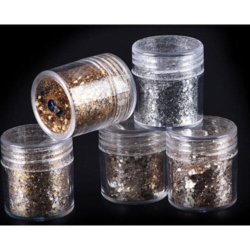 Hot Sale Nail 1 Jar/Box 10ml Nail Pink Rose Mix Color Mix Nail Glitter Powder Sequins Powder for Gel Nail Decoration