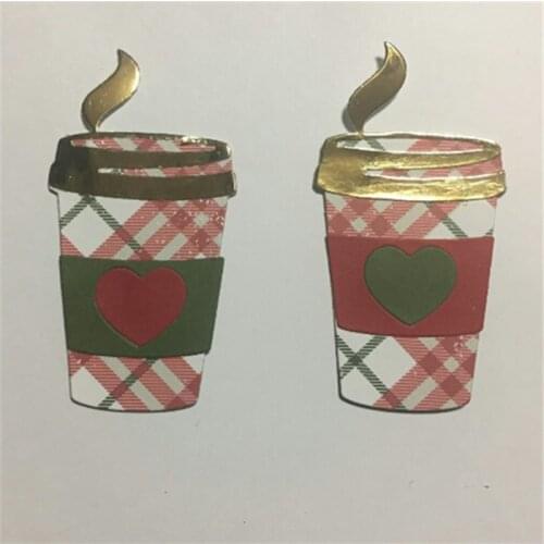 Coffee Cup Set heart holiday Frame Metal Cutting Dies For DIY Scrapbooking Album Embossing Paper Cards Decorative Crafts