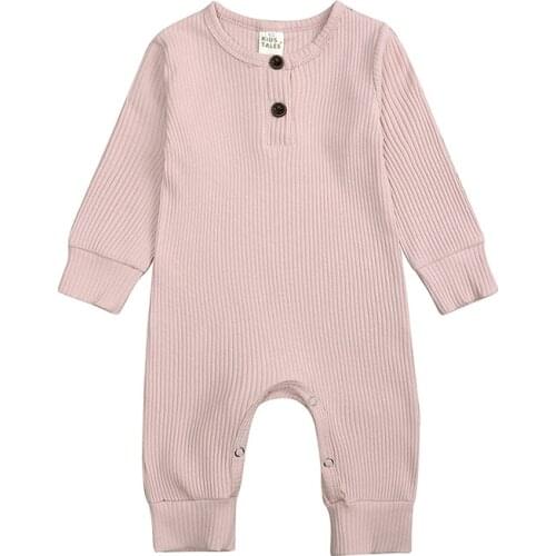 Spring Autumn Newborn Long Sleeve Baby Boy Girl Romper Unisex Solid Color Toddler Clothing Infant Jumpsuit Baby Outfit
