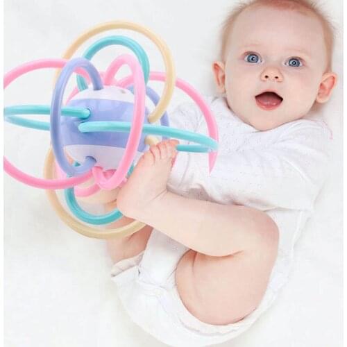 Colorful Baby Grasping Toys Hollow Sphere Ball Newborn Hand Bell Rattles Toys Infant Develop Intelligence Grasp Training Toys