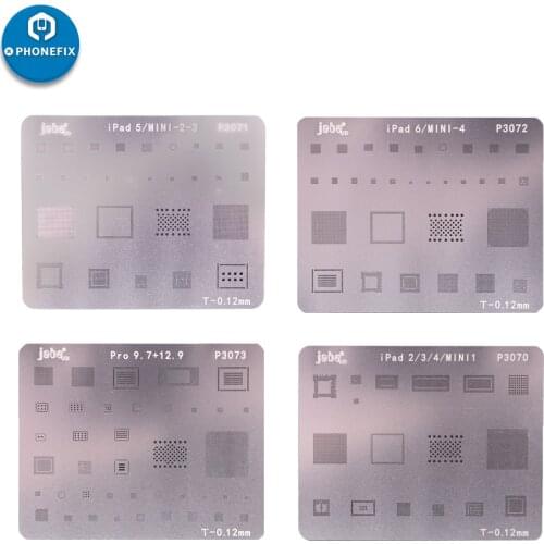 Ipad Motherboard BGA IC Chip Reballing Stencil Planting Tin Template for iPad 2 3 4 5 6 Air Air2 Mini 1 2 3 4 Pro 9.7 Pro 12.9