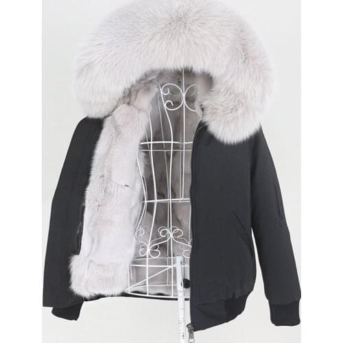 MENINA BONITA 2021 Waterproof Bomber Parka Winter Jacket Women Real Fox Fur Coat Natural Fox Raccoon Fur Collar Hood Removable
