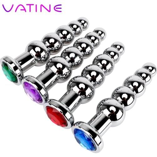 VATINE Metal Anal Plugs Prostate Massage Stainless Steel Butt Plug Heavy Anus Beads Sex Toys for Men and Women Gay