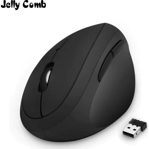 Jelly Comb Ergonomic Mouse Right Hand 2.4GHz Wireless Vertical Mouse for PC Laptop Optical Mice 800/1200/1600 DPI 6 Buttons