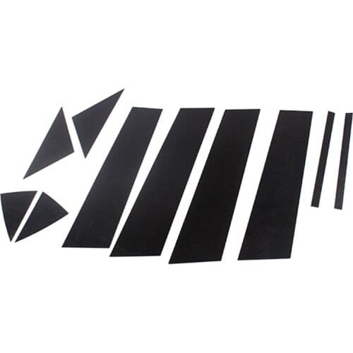 NEW-10Pc Mirror Effect Plastic Window Pillar Posts Trims Set for Mazda 3 Axela 14-17