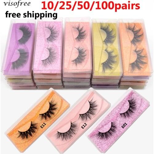 Mink Eyelashes Wholesale 10/25/50/100pcs 3D Mink Lashes Natural Mink Eyelashes Pack False Eyelashes Makeup False Lashes In Bulk