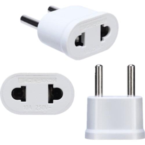 New Arrival US USA to EU EURO Europe Travel Power Plug Adapter Charger Converter for USA converter White