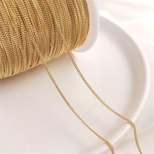 14K Gold Filled Side chain Horsewhip cross chain ear line tassel chain loose chain DIY hand for first accessories