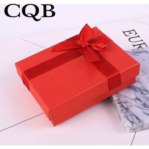 Bow ribbon jewelry box earrings necklace ring knot wedding box tray colorful cosmetics jewelry tray brand Valentines Day gift