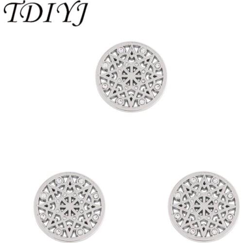 TDIYJ Fashion Design 33MM Star Pointed Disc Coin for Stainless Steel My Coin Holder Necklace 1Pcs/lot