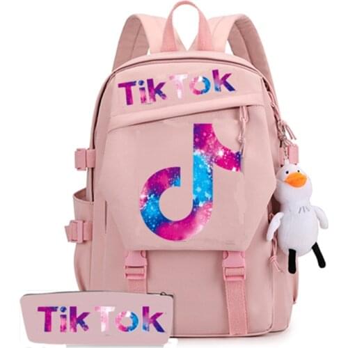 TIK TOK Bakpack waterproof Oxford cloth Women backpack Multiple pocket unisex Travel bag School bag for senior students Mochilas