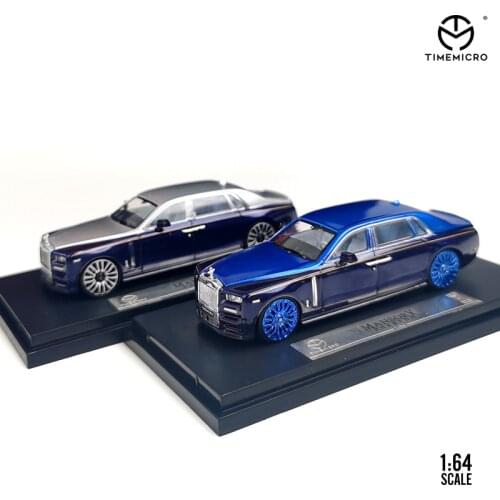 TimeMicro 1:64 Rolls-Royce Phantom Starry blue w Silver/Blue top Diecast Model Car