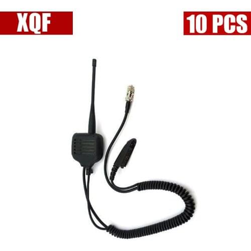 XQF 10PCS Speaker Mic for Motorola radio GP328 GP340 GP360 GP380 with UHF/VHF Antenna