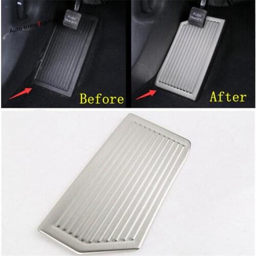 Yimaautotrims Left Foot Rest Pedal Frame Cover Kit Trim Fit For Hyundai Tucson 2016 2017 2018 2019 2020 Interior Stainless Steel
