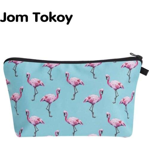 Jom Tokoy 3D Flamingo Printing Cosmetic Bag Fashion Women Brand makeup bag