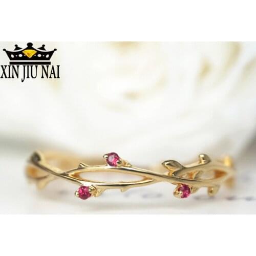 3 Colors Simple Branch Womens Ring with Zircon Rose Gold Color Finger Rings Hollow Design Party Jewelry Women Accessories anel
