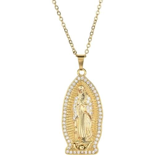 ZMZY Gothic Statement Gold Chain Choker Necklace Stainless steel Maria Jesus Christ necklaces & pendants Fashion Women Jewelry