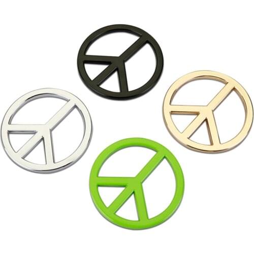 Peace Sign Logo No War Car Auto Emblem Badge Motorcycle Sticker Decals Fashion 100% 3D Metal Chrome Black SUV Tuning Car-Styling