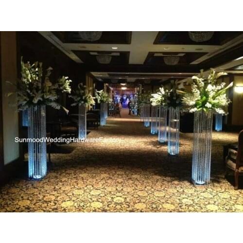 12pcs )crystal wedding centerpiece wedding walkway pillar wedding flower stand party decoration table deoctation senyu0833