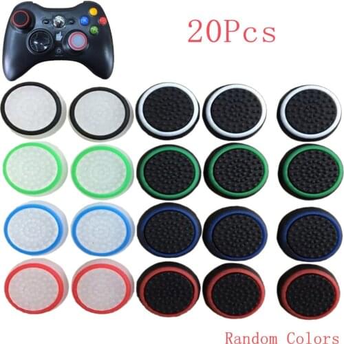 Bevigac 20pcs Silicone Controller Thumb Stick Grips Cap Cover for Sony Play Station PS4 PS3 PS2 PS 4 3 2 Dualshock Xbox 360 One
